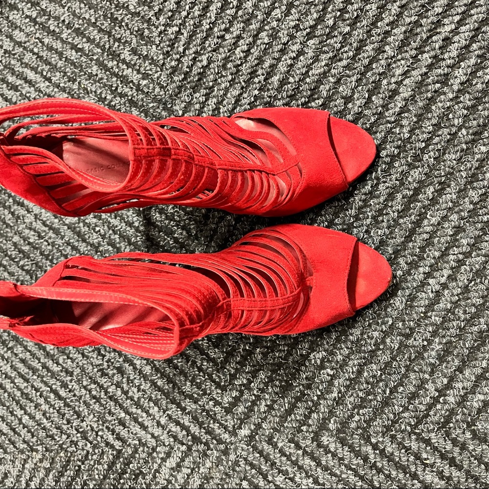 Red Zara caged heels
